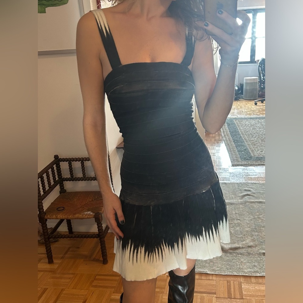 Herve Leger Black and White Mini Dress